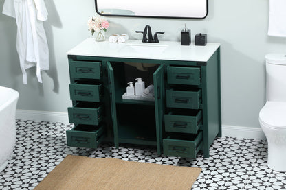 48 inch Single bathroom vanity in green