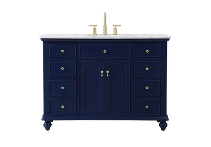 48 inch Single bathroom vanity in blue