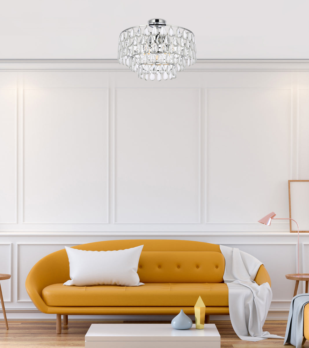 Mila 20 inch flush mount in chrome