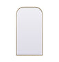 Metal Frame Arch Full Length Mirror 35x66 Inch in Brass