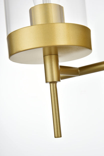 Benny 4 light Brass and Clear Bath Sconce