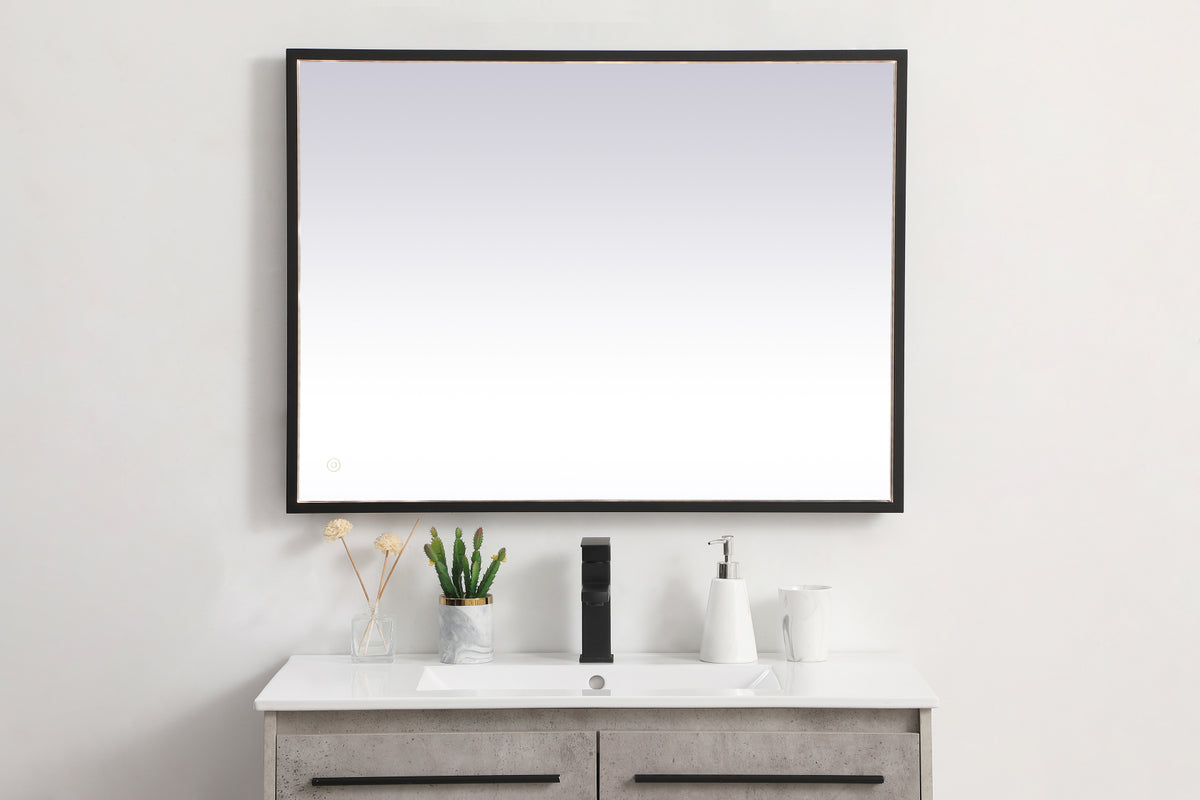 Pier 27x36 inch LED mirror with adjustable color temperature 3000K/4200K/6400K in black