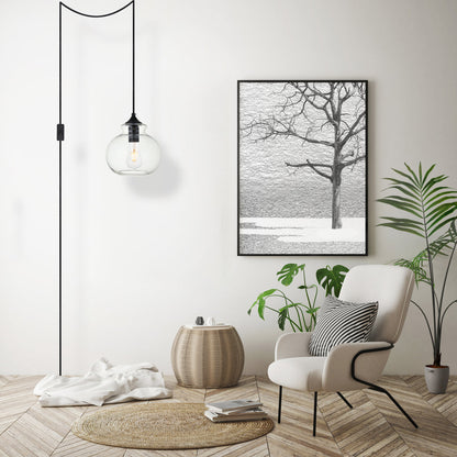 Destry 1 Light Black plug-in Pendant With Clear Glass