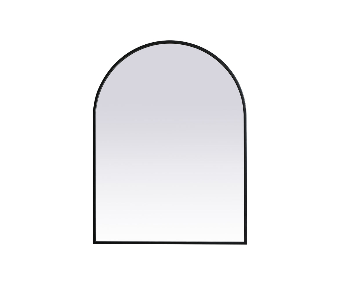 Metal Frame Arch Mirror 27x36 Inch in Black