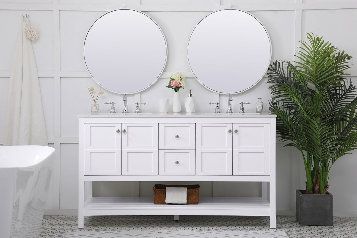 60 inch Single Bathroom Vanity in White
