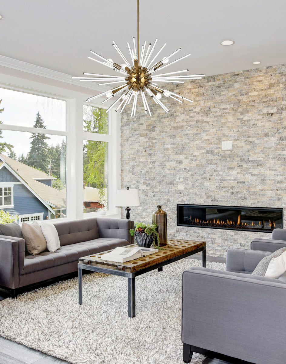 Sienna 36 inch crystal rod pendant in gold