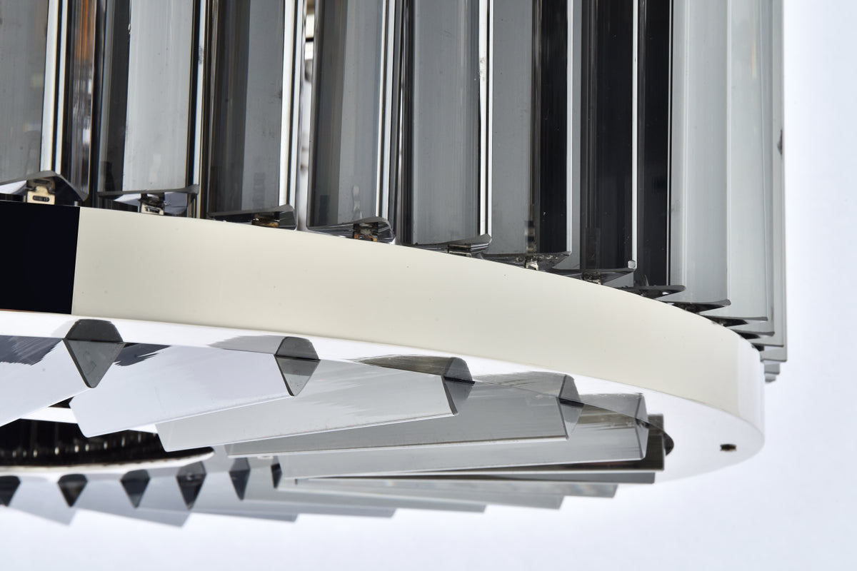 Chelsea 8 light polished nickel Chandelier Silver Shade (Grey) Royal Cut Crystal