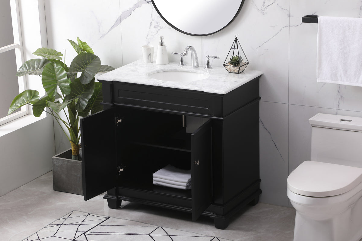 36 inch Single bathroom vanity set in black