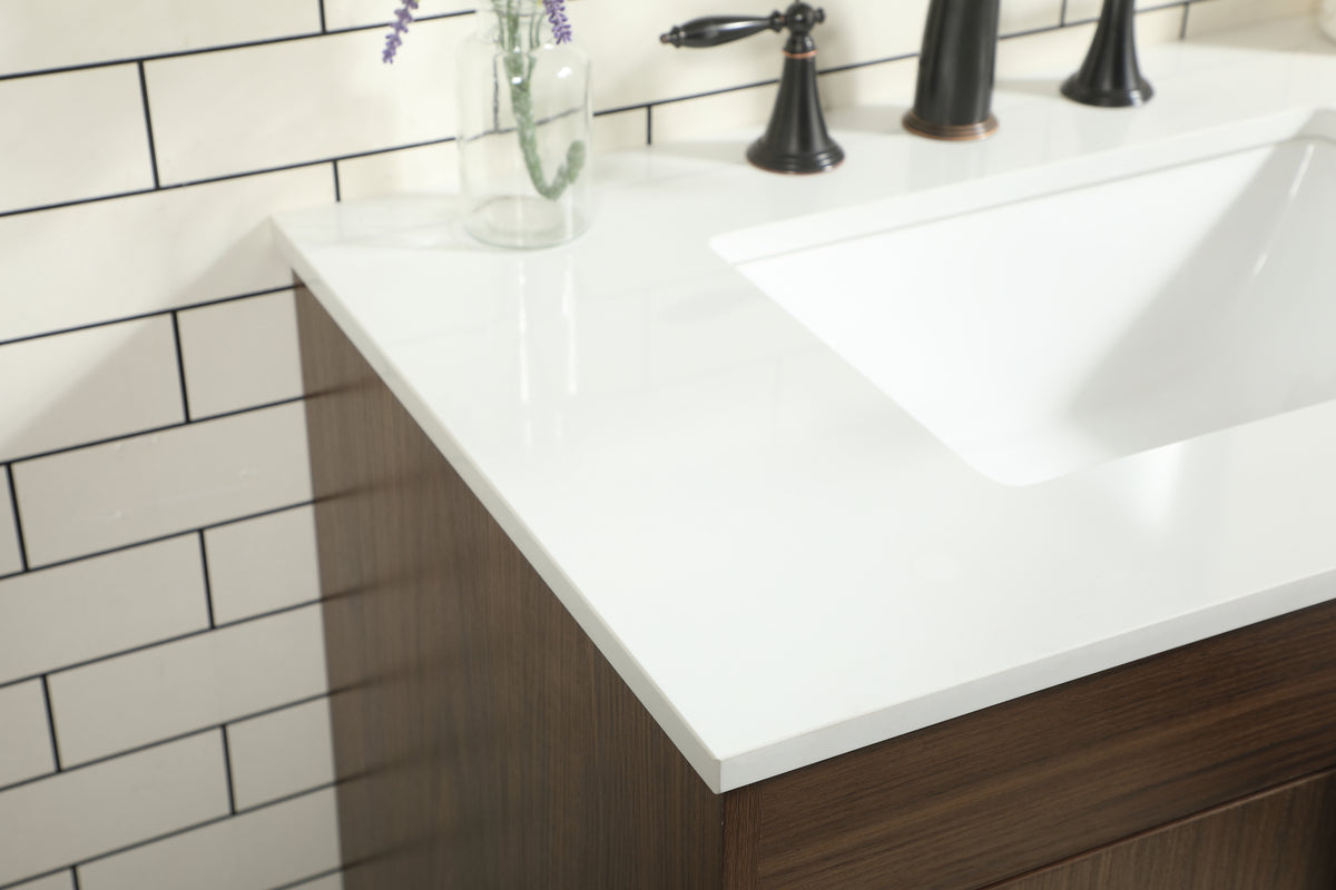 30 inch Single bathroom vanity in walnut