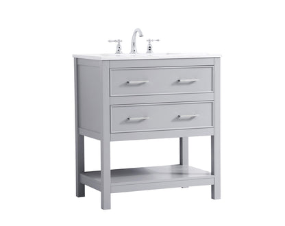 30 inch Single Bathroom Vanity in Grey