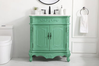 32 inch Single bathroom vanity in vintage mint