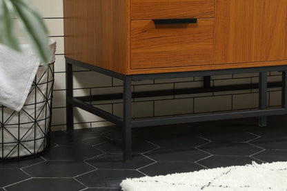 48 inch Single bathroom vanity in teak with backsplash