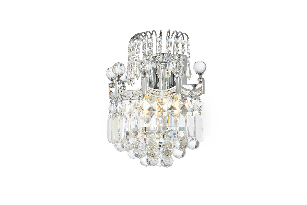 Corona 2 light Chrome Wall Sconce Clear Royal Cut Crystal