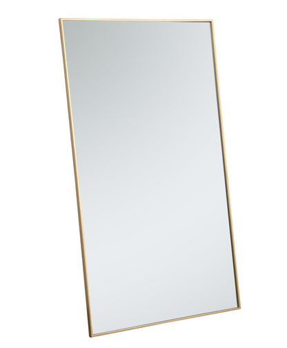 Metal frame rectangle mirror 36 inch in Brass