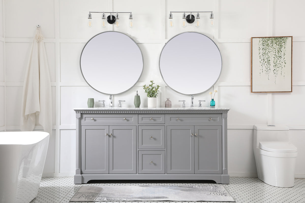 72 inch double bathroom vanity in Grey