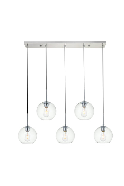 Baxter 5 Lights Chrome Pendant With Clear Glass