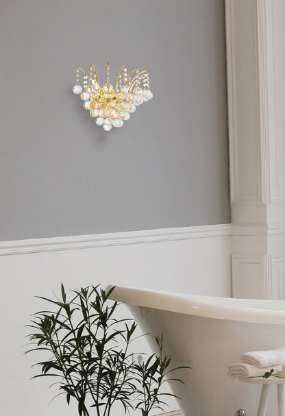 Victoria 3 light Gold Wall Sconce Clear Royal Cut Crystal