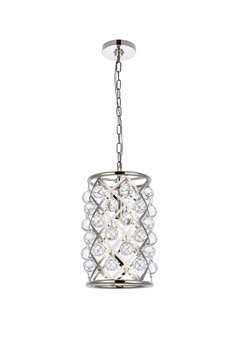 Madison 1 light polished Nickel Pendant Clear Royal Cut Crystal