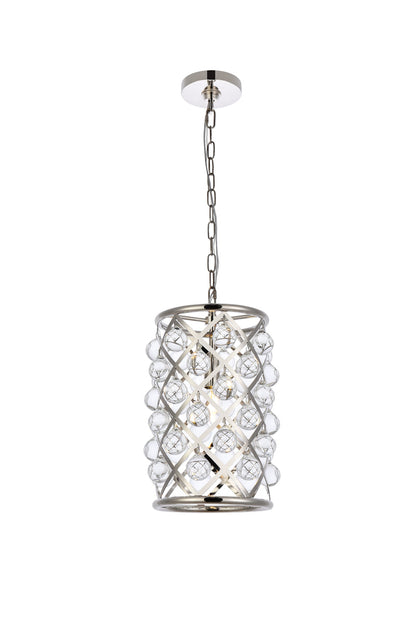 Madison 1 light polished Nickel Pendant Clear Royal Cut Crystal