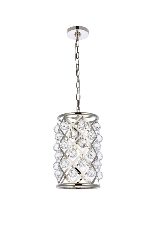 Madison 1 light polished Nickel Pendant Clear Royal Cut Crystal