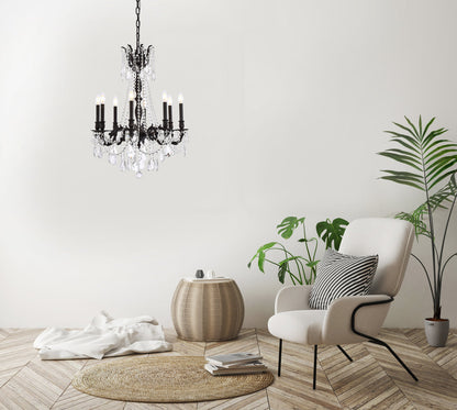 Rosalia 8 light Dark Bronze Chandelier Golden Teak (Smoky) Royal Cut Crystal