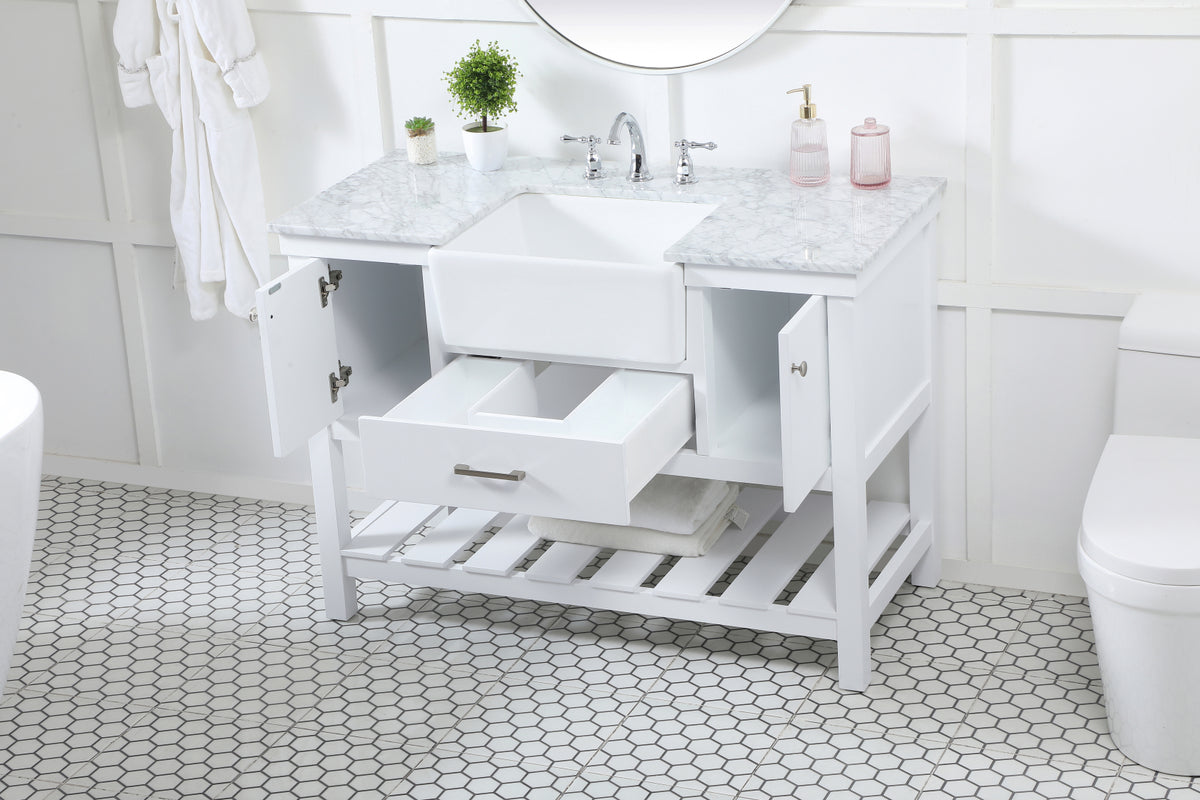 48 inch Single bathroom vanity in white