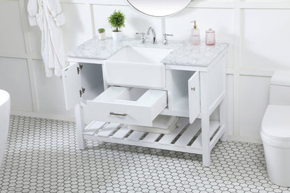 48 inch Single bathroom vanity in white