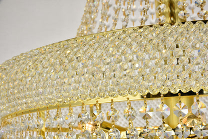 Primo 32 light Gold Chandelier Clear Royal Cut Crystal