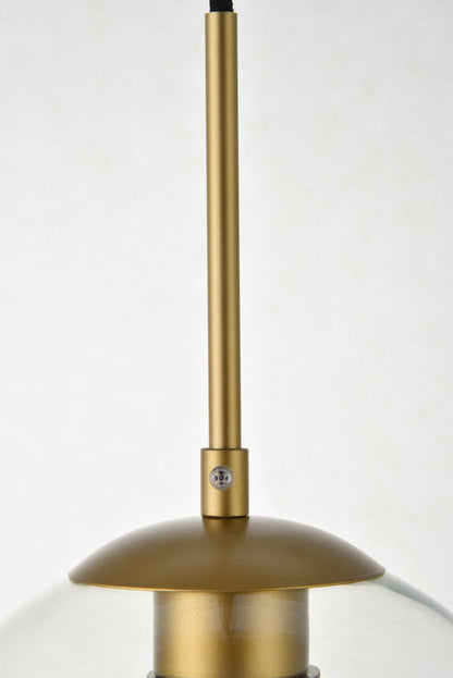 Baxter 1 Light Brass Pendant With Clear Glass