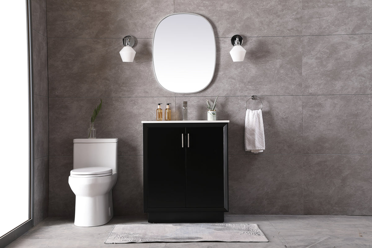 30 Inch SIngle Bathroom Vanity In Black