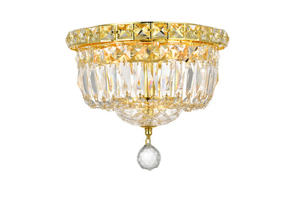 Tranquil 4 light Gold Flush Mount Clear Royal Cut Crystal