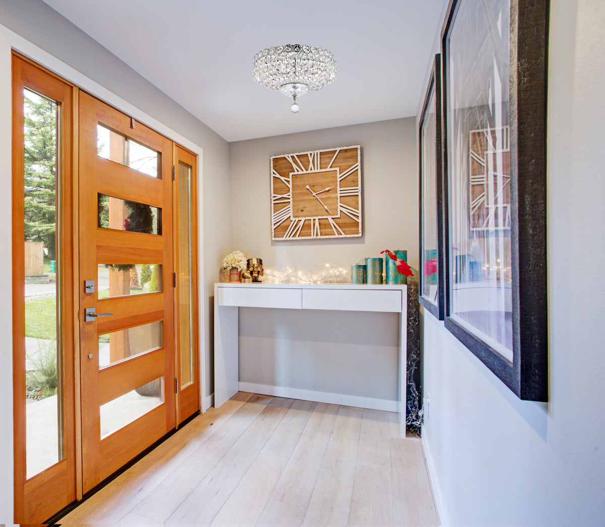 Century 4 light Chrome Flush Mount Clear Royal Cut Crystal