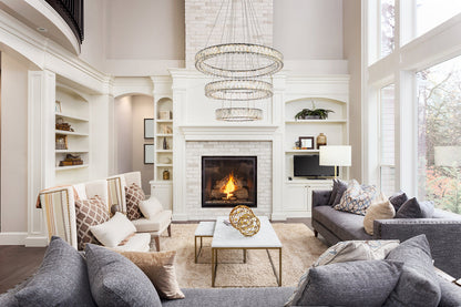 Monroe 32 inch LED triple ring chandelier in black