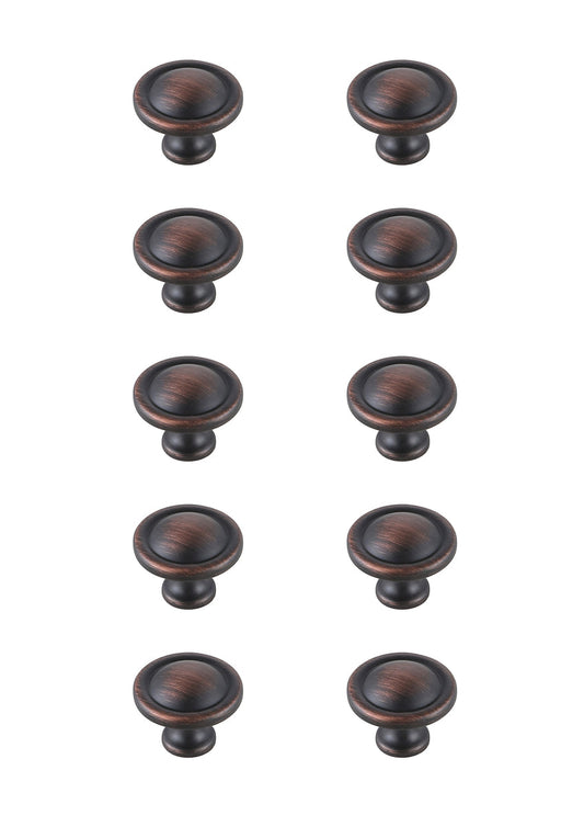 Garlande 1.2" Diameter Oil-rubbed Bronze Mushroom Knob Multipack (Set of 10)