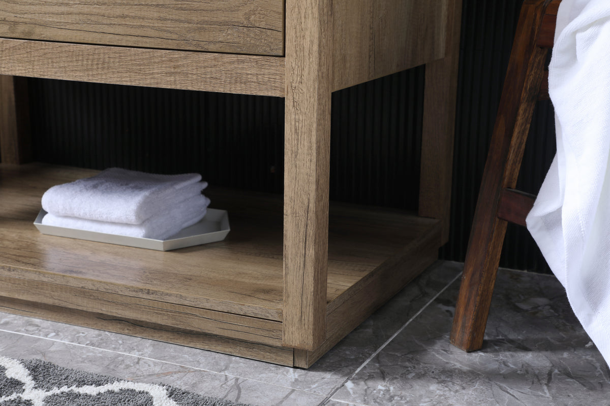 36 Inch SIngle Bathroom Vanity In Natural Oak