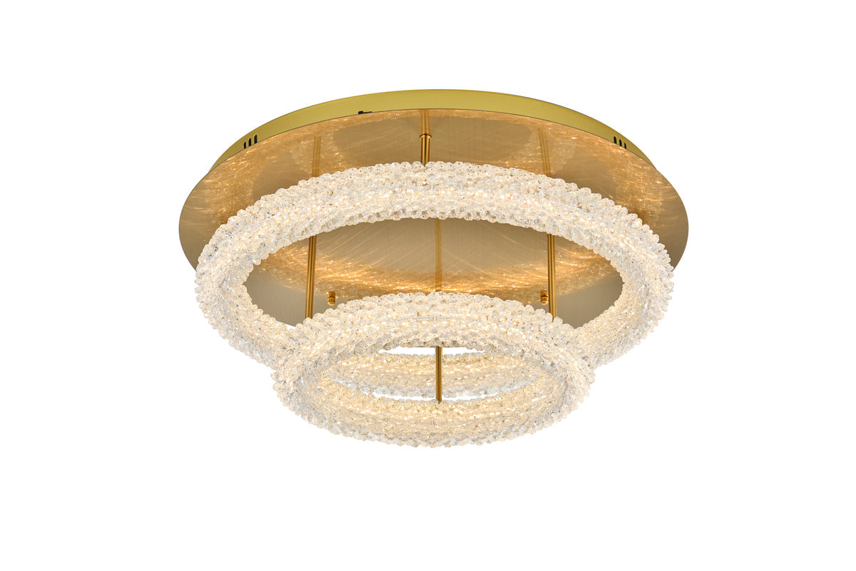 Bowen 26 inch Adjustable LED Flush Mount in Satin Gold