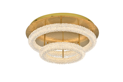 Bowen 26 inch Adjustable LED Flush Mount in Satin Gold