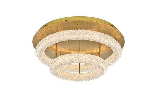 Bowen 26 inch Adjustable LED Flush Mount in Satin Gold