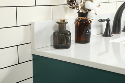 42 inch Single bathroom vanity in green with backsplash