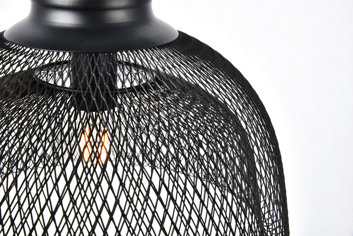 Warren Collection Pendant D13.5in H11in Lt:1 Black Finish
