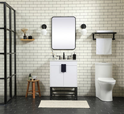 24 inch Single bathroom vanity in white