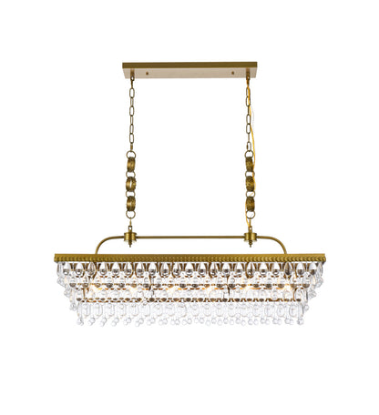 Nordic 40 inch rectangle pendant in brass