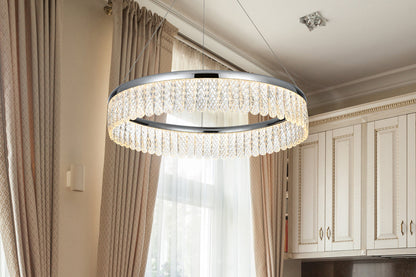 Rune 24 inch Adjustable LED chandelier in Chrome