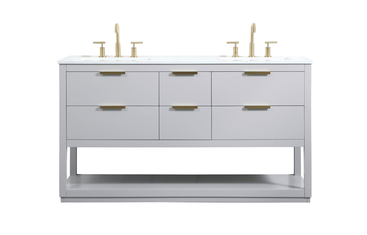 60 inch Single bathroom vanity in grey