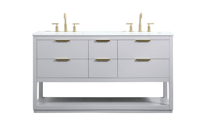 60 inch Single bathroom vanity in grey