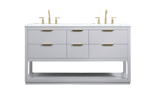 60 inch Single bathroom vanity in grey