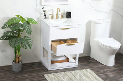 24 inch Single bathroom vanity in white
