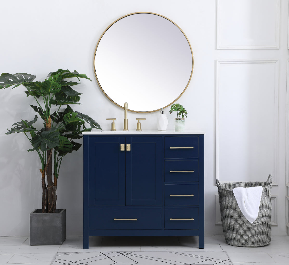 36 inch Single Bathroom Vanity in Blue
