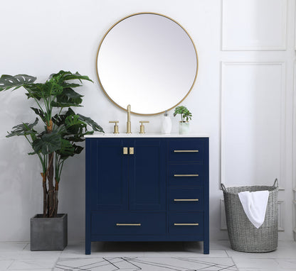 36 inch Single Bathroom Vanity in Blue