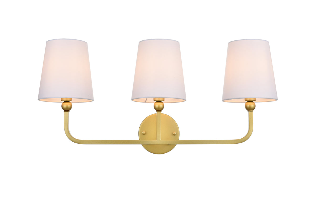 Colson 3 light Brass and Clear Bath Sconce